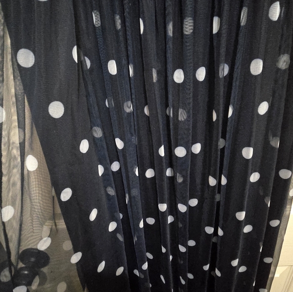 Long sleeveless blue with white polka dots - Picture 5 of 6